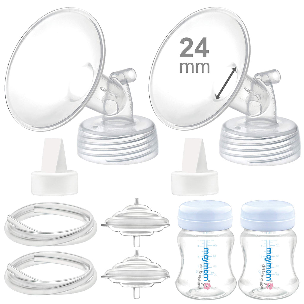 Maymom Pump Parts Compatible with Spectra S2 S1 Replacement Kit for Spectra Pump Parts 24 mm Flange Duckbill Valve Tube Bottle Backflow Protector, Not Original S2 S1 Accessories