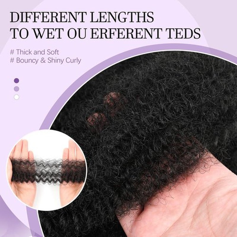 Springy Afro Twist Hair 18inch Marley Twist Braiding Hair 8 Packs Pre Separated Wrapping Hair for Soft Locs Kinky Twist Crochet Hair for Women (1B, 18Inch (Pack of 8))