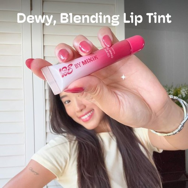 MIXIK Cheeky Blush Tint & Lip Stain - Multi-Use, Long-Lasting Vegan Makeup | Dragonfruit, 0.3 fl oz (9ml)