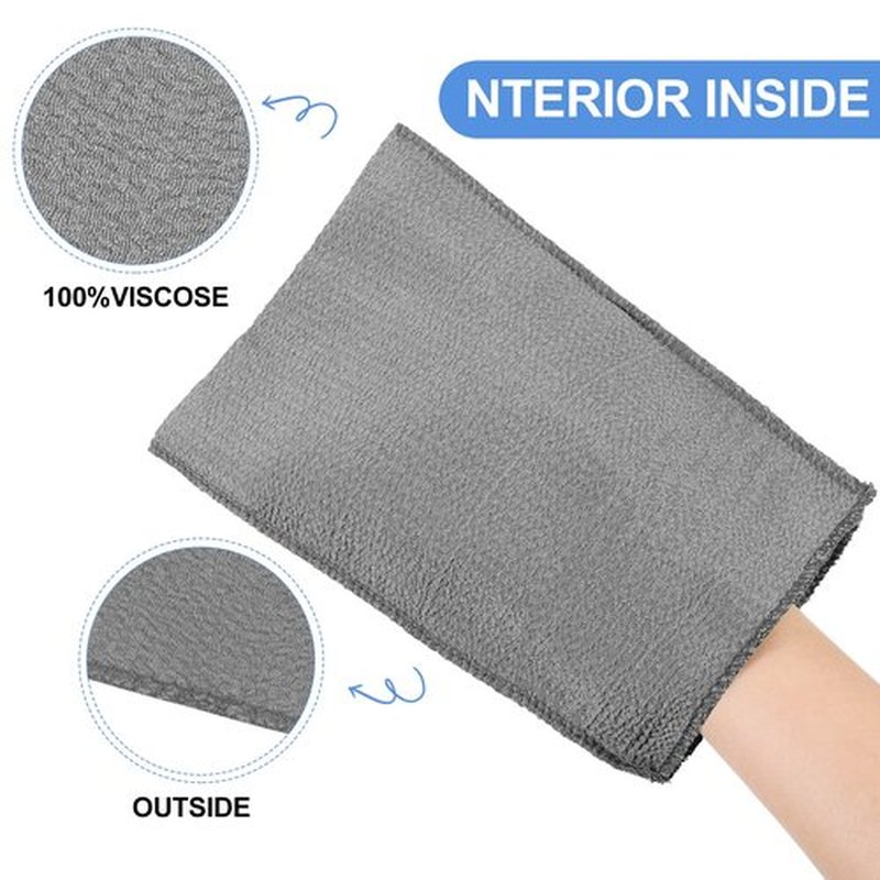Tatuo 12 Pieces Korean Exfoliating Mitt Glove Italy Towel Body Skin Scrubber Exfoliating Scrubber for Remove Dead Skin Washcloth Korean(Large,White, Black, Gray)