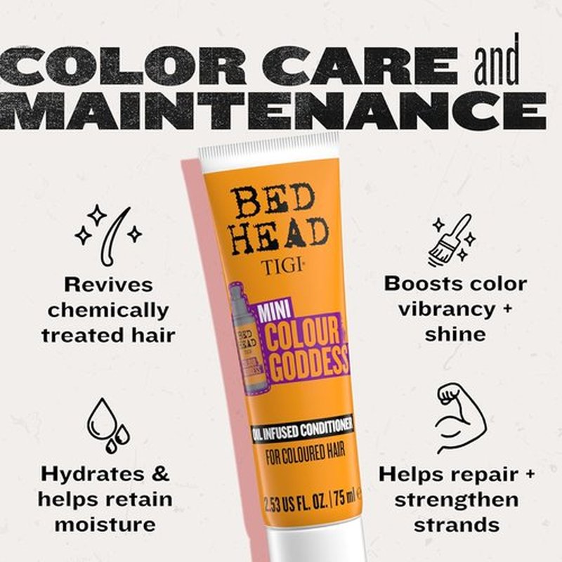 Bed Head by TIGI Colour Goddess Conditioner - Oil Infused Formula for Color Treated Hair | Travel Mini 2.53 fl oz