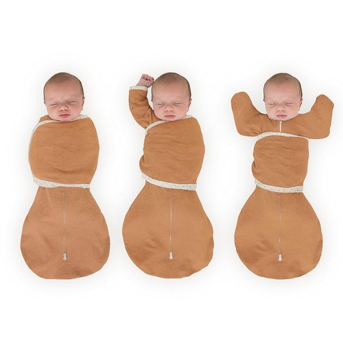SwaddleDesigns 6-Way Omni Swaddle Sack - Arms Up Design for Newborns | Calms Startle Reflex, Improves Sleep, Small (0-3 Mo, 6-12 lbs), Heathered Butterum
