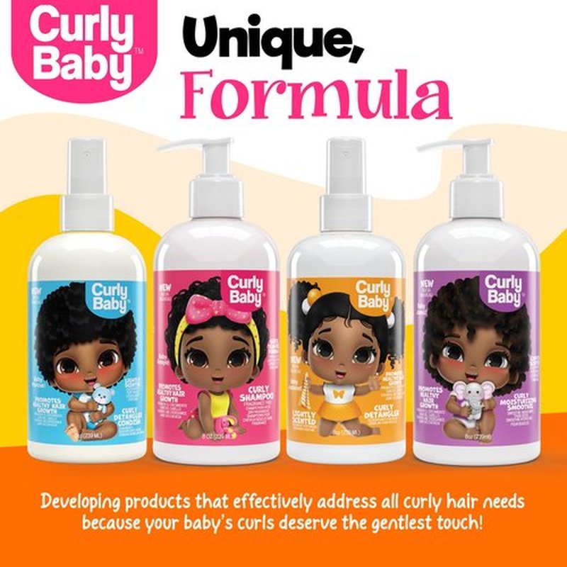 CurlyBaby Curly Detangling Condish - Gentle Spray Conditioner for Babies & Kids, Detangles, Moisturizes, Conditions Curly, Kinky & Coily Hair - Cruelty-Free, Dermatologist Tested, 8 oz