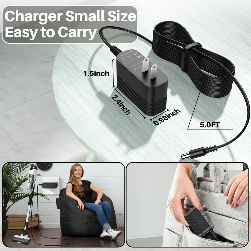 Charger for BuTure Cordless Vacuum JR200 JR400 JR500 JR600 JR700 VC40 VC50
