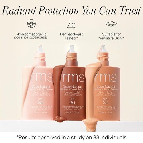 RMS Beauty Supernatural Radiance Serum SPF 30 | Lightweight Hydrating Sunscreen with Antioxidants, 1 oz