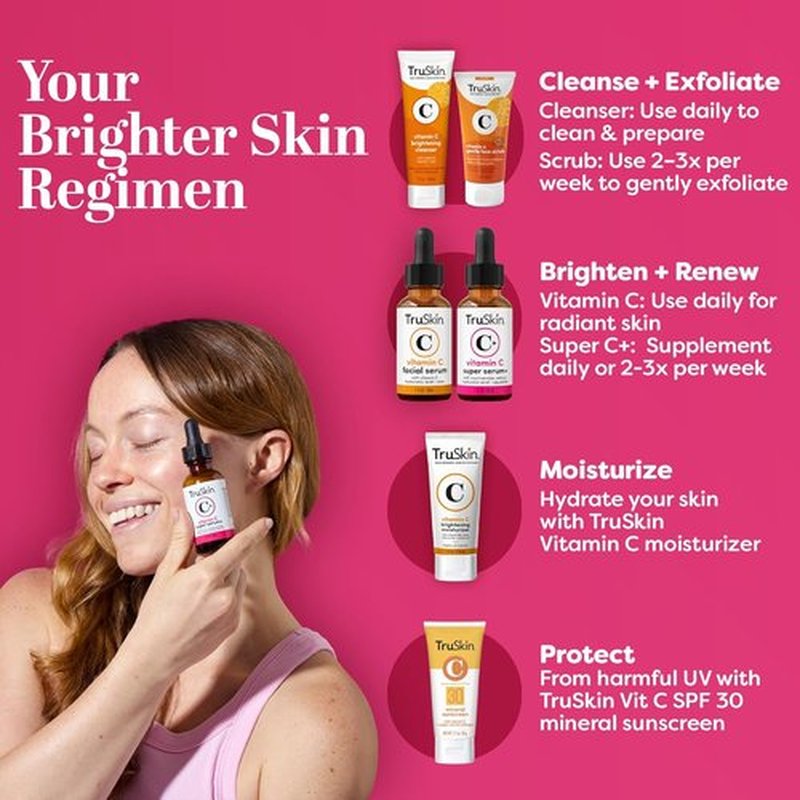 TruSkin Vitamin C Super Serum - Brighten, Firm & Smooth Skin with Retinol, Niacinamide & Hyaluronic Acid | 2 Fl Oz