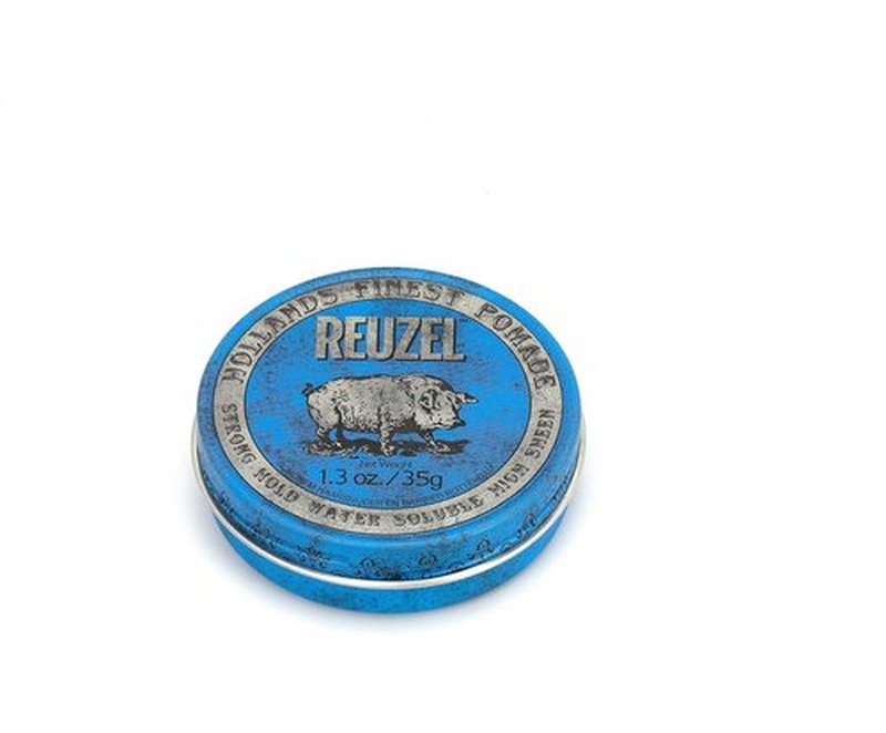 Reuzel Blue Pomade - Strong Hold Water Soluble Styling Cream | High Shine, Flake-Free, Easy Wash Out