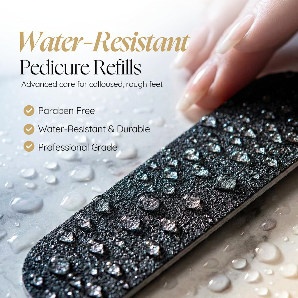Cuccio Naturale 50-Count Black 80-Grit Pedicure File Refills – Coarse, Water-Resistant, Disposable Abrasive Sheets for Professional Foot Care – Fits Cuccio Stainless Steel Pedicure File