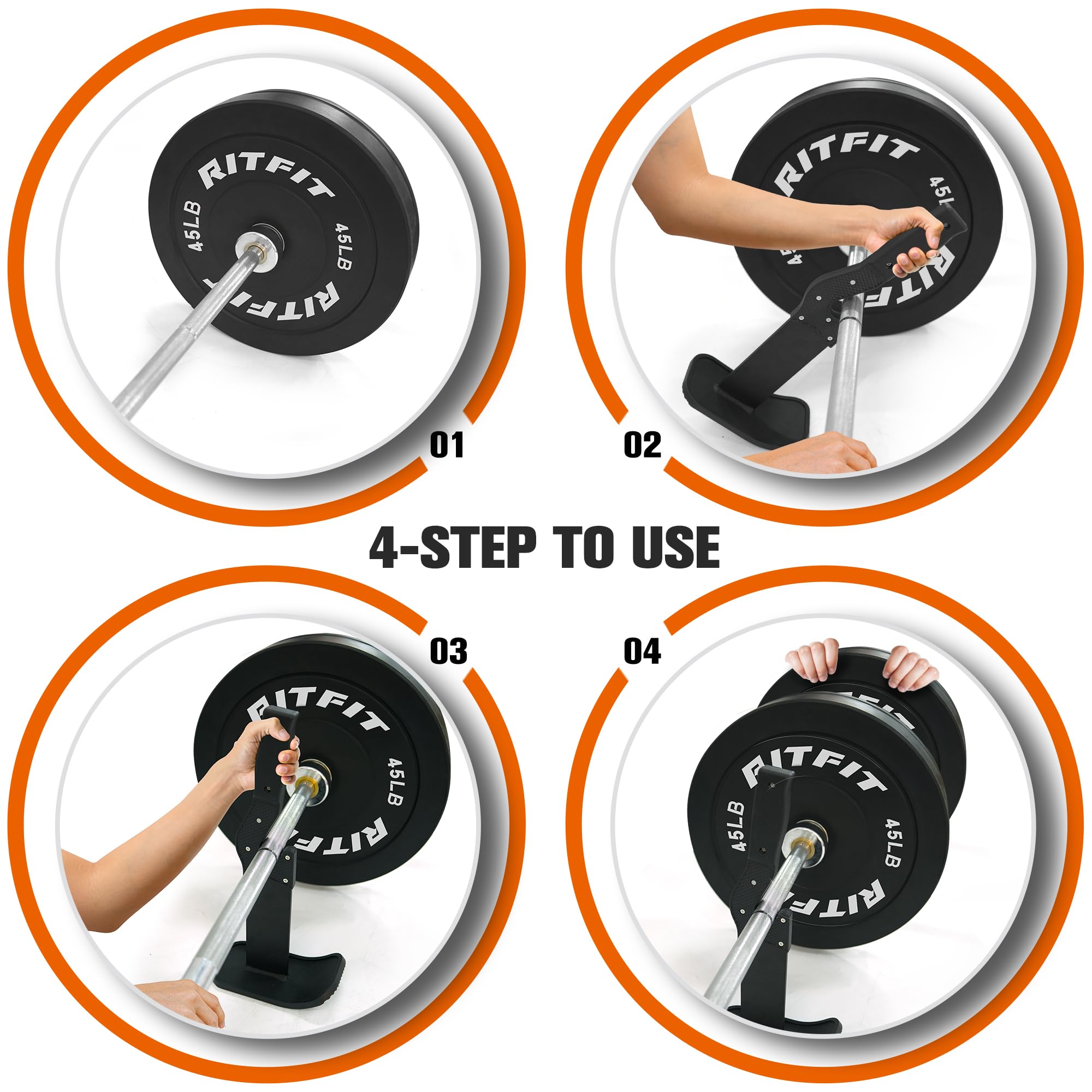 RitFit Deadlift Jack/Barbell Jack Unload 660LB Barbell Stand with Non-Slip Handle and Base, Perfect for Deadlift and Powerlifting