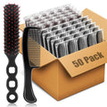 HOFASON 50 Pcs Bulk Hair Brushes Combs Set for Homeless Women, Individually Wrapped Detangling Hairbrush and Comb for Kids Homeless Hotel Nursing Charity Hygiene Supplies(Black)