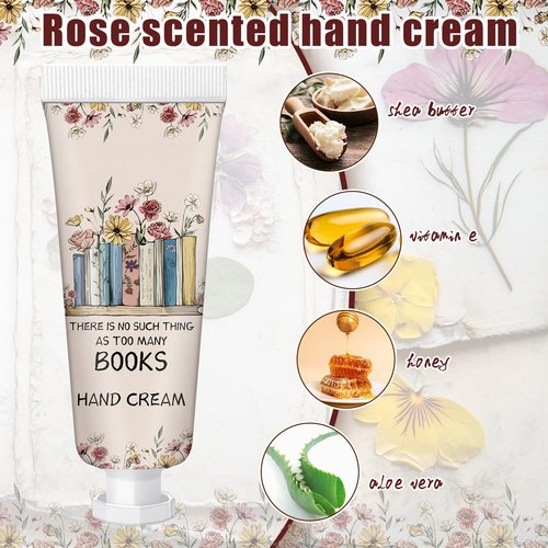 Leelosp 48 Pcs Book Club Gift Bulk Mini Hand Cream Travel Size Lotion Book Lover Gift for Women Member for Dry Cracked Hands
