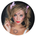 Tattoocrew 2 x Broken Doll Temporary Tattoo Halloween Costume for Men and Women, Adult, Face Sticker