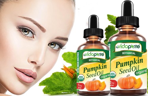 MYVIDAPURE Organic PUMPKIN SEED OIL Certified Organic WILD GROWTH RAW Pure EXTRA VIRGIN UNREFINED for Skin, Face, Body, Hair and Lip Care (1 Fl Oz)