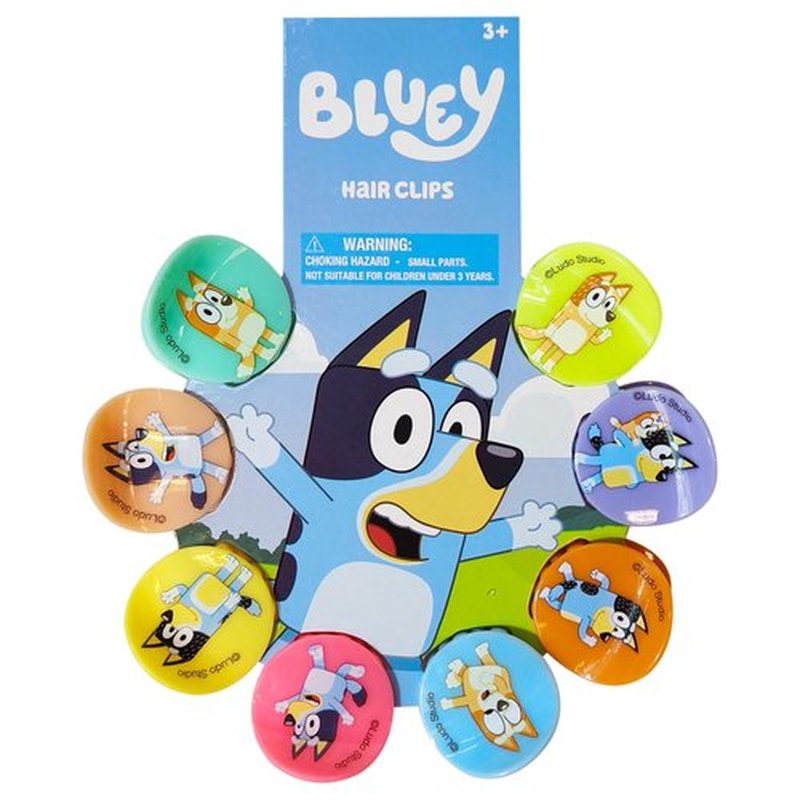 LUV HER Bluey Girls Butterfly Hair Clips - 8 Cute Hair Clips with Small Soft Claw, Clips for Every Occasion - Multi Color with Your Favorite Bluey Characters - Ages 3+