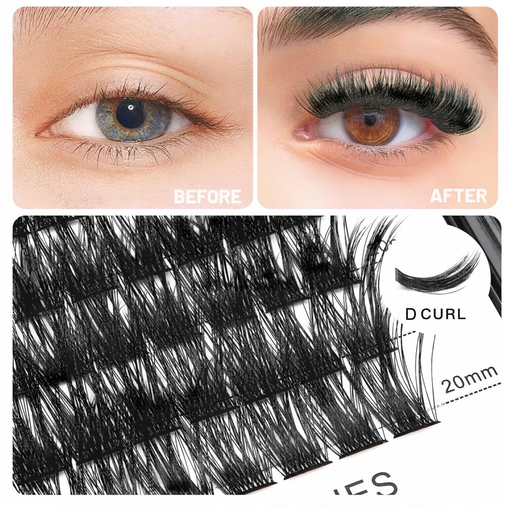 →VAYATOR Lashes Mixed Kit/False Lashes Lash Bond & Seal Kit Multiple styles To Choose 8-20mm Mix D Curl/DD Curl Makeup Cluster Grafting Eyelashes Individual Extension (C#10-12-14-16mm Mixed)