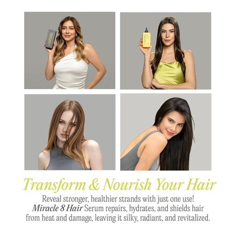 K-Pure Miracle 8 Keratin Hair Serum - Instant Deep Conditioning Treatment | Sulfate & Paraben Free, Argan Oil Formula for Repairing Dry, Damaged Hair