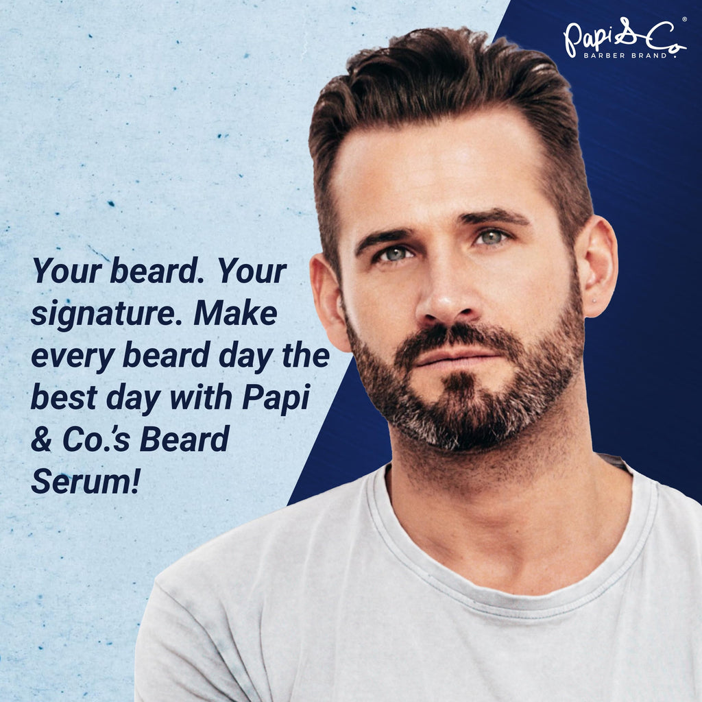 PAPI & CO. - Beard Serum, Beard Moisturizer for Men, Beard Conditioner with UV Protection, Beard Oil with Tea Tree, Chia, Jojoba, & Mint Oils, Beard Softener for Men, 60 mL