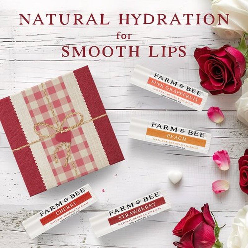 Natural Lip Balm – Gifts for Wife, Husband, Boyfriend, Girlfriend, Women, Men - Organic & Natural Ingredients - Moisturizing Lip Chapstick - Great Gift Idea for Valentines Day - 0.15oz (Pack of 4)