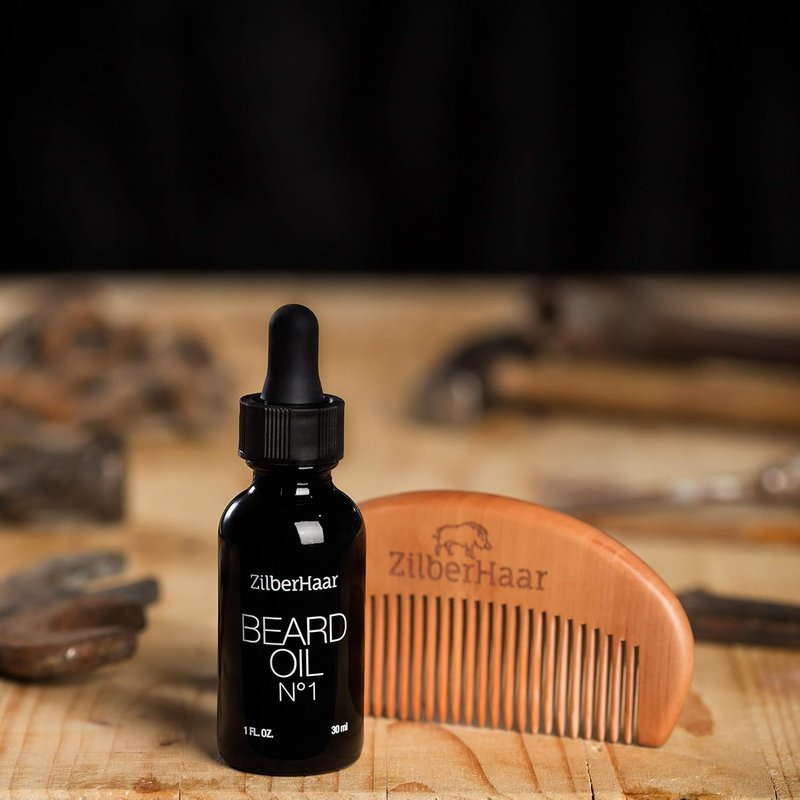 ZilberHaar Beard Oil Bundle - Nourishing Oil, Brush & Comb for Healthy Grooming