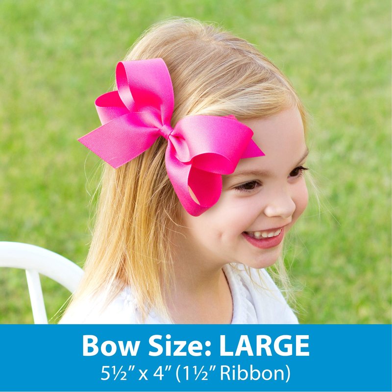 Wee Ones Girls' Small King Grosgrain Hair Bow on Matching Wrapped Headband, Red, Small King
