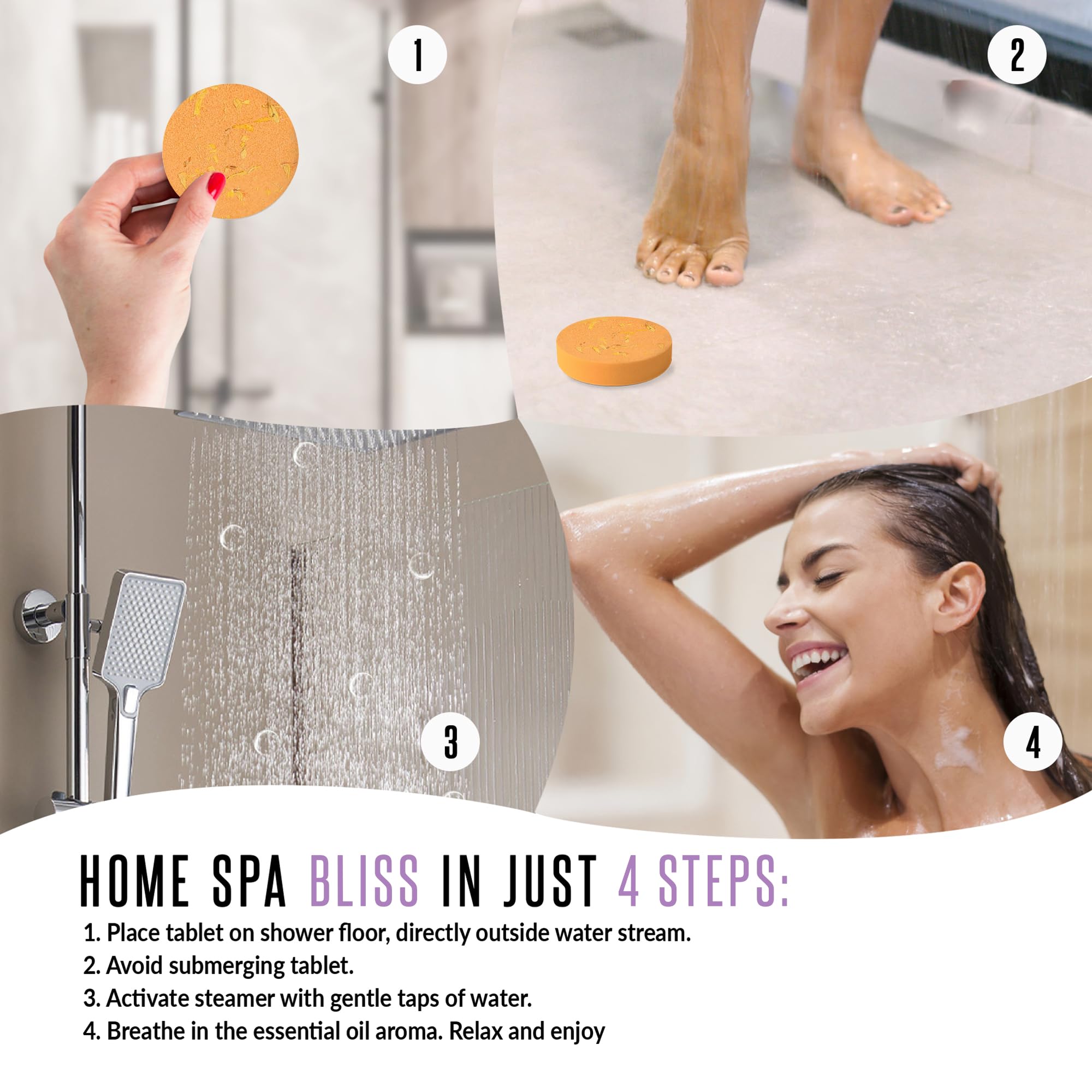 GOSSBY Shower Steamers Aromatherapy (6 Pcs) - Mothers Day Gift for Mom - Birthday, Stress Relief Gift for Women Wife Teen Girl - Basket Stuffers - Natural Essential Oils, Self Care Relaxation Home Spa