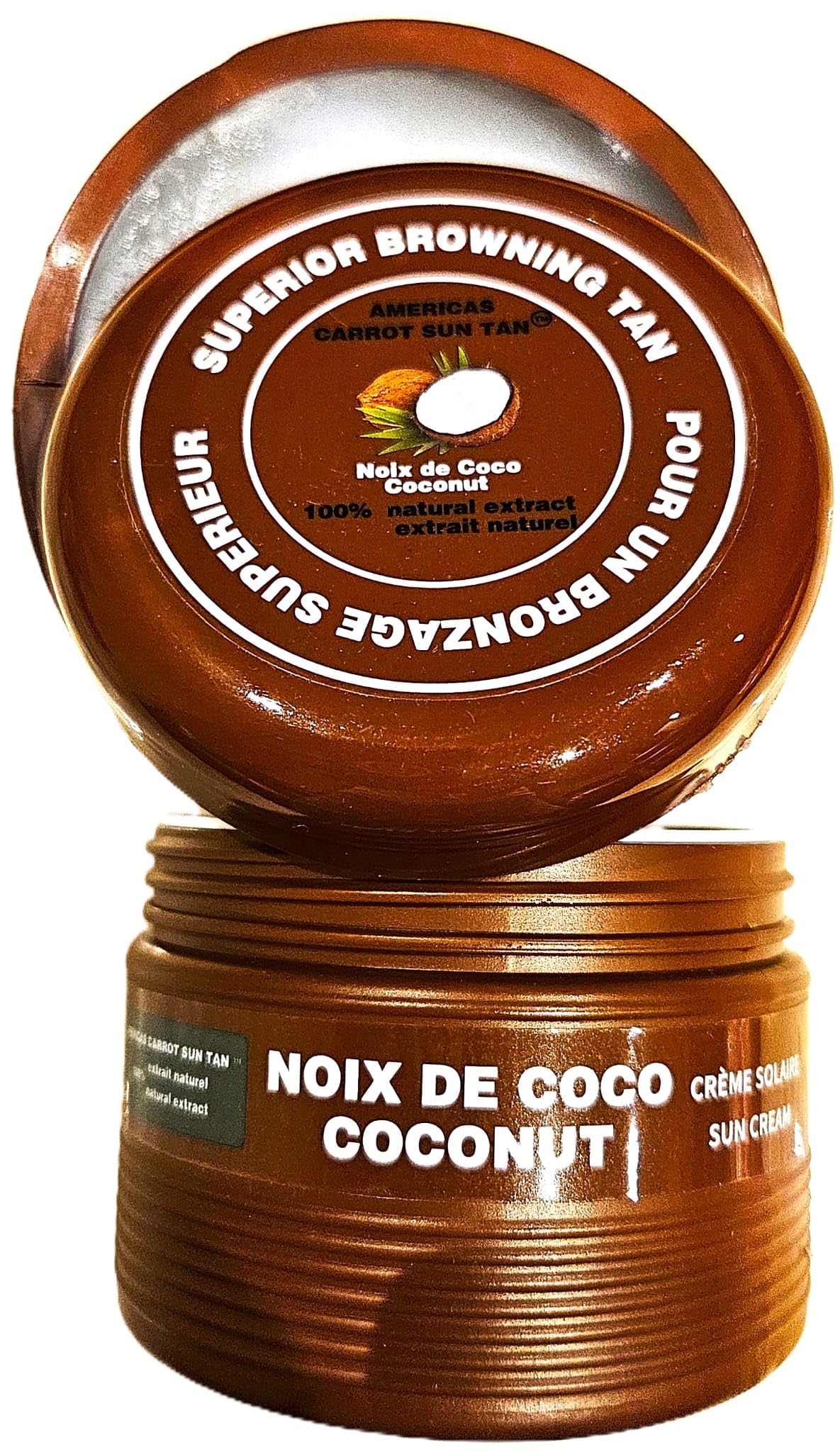Americas Carrot Sun Tan Coconut - Fast tan accelerator with Coconut, Carrot & Henna - Deep Browning Cream, Moisturizing Tanning lotion for Beach or Sun Bed- WHOLESALE QTY +500/PER MONTH