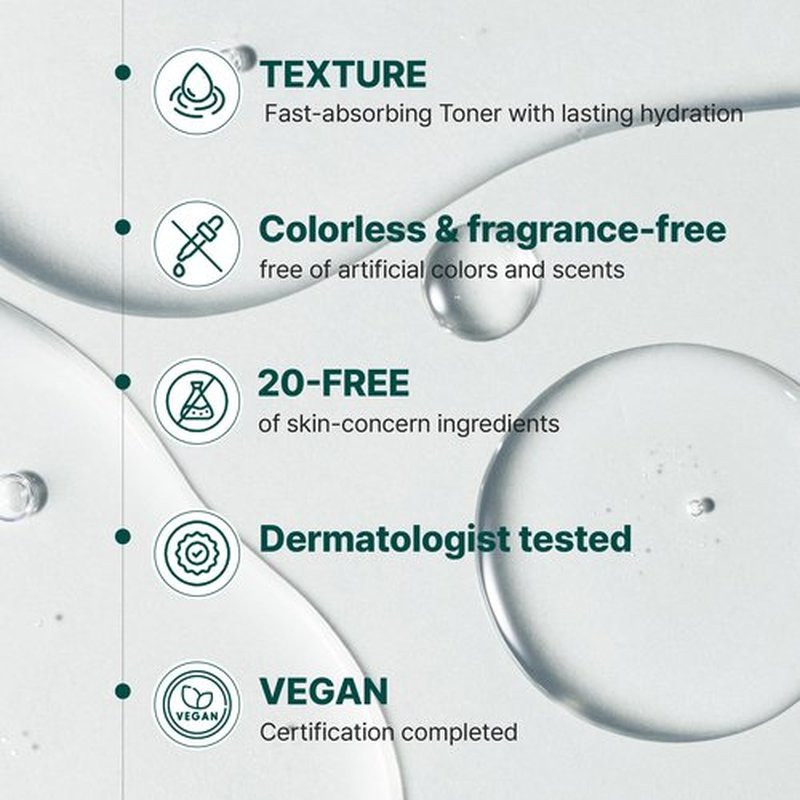 Dr.twentyproject 9 Toner - Soothing, Moisturizing, Sebum Control with Mugwort Extract for Sensitive, Dry, Oily Skin – Reduces Redness, Whiteheads, Blackheads - Korean Skin Care (300ml / 10.14 fl.oz)