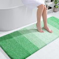 OLANLY Large Bathroom Rugs - Extra Soft Microfiber Mat 54x24 | Quick Dry & Machine Washable, Green