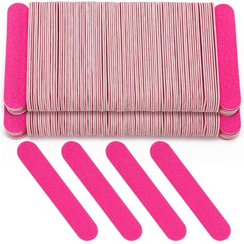 Tbestmax 400 Disposable Mini Nail File Bulk 3.4 inch Double Sided Emery Boards for Fingernail Tools 150 Grit Professional Nail Buffering Files