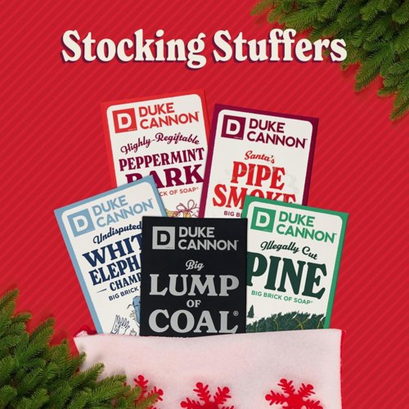 Duke Cannon Big Brick of Soap for Men, Holiday Edition – Illegally Cut Pine Scent, 10 oz