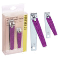 Forever 21 Nail Clippers Set - 2pc Purple Glitter Nail Clipper - 2 Pack,