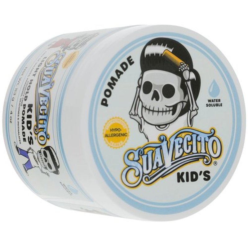 Suavecito Kid's Pomade Calming Chamomile Scent Light Hold 4 oz. - Water Based Flake Free Hair Gel - Dermatologist-Tested, Hypoallergenic Formula - Free of Sulfates, Parabens, and Phthalates