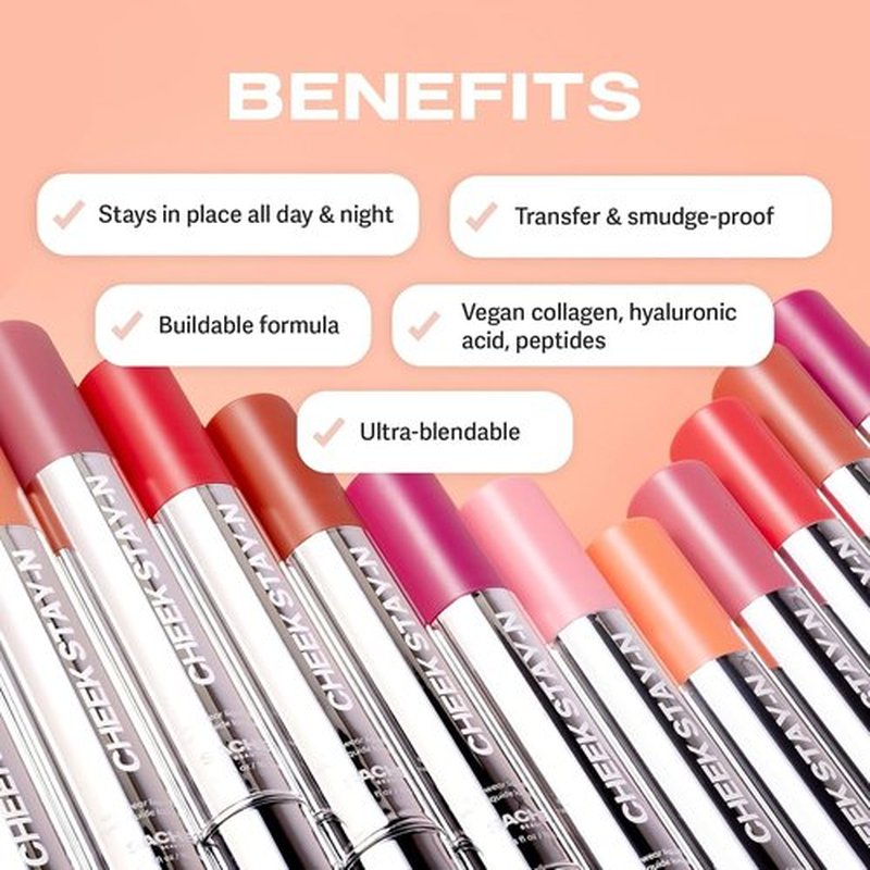Sacheu Cheek STAY-N Liquid Blush - High Pigment, Buildable Cream Blush for Radiant Cheeks | Long-Lasting & Cruelty-Free (I'm Cute)