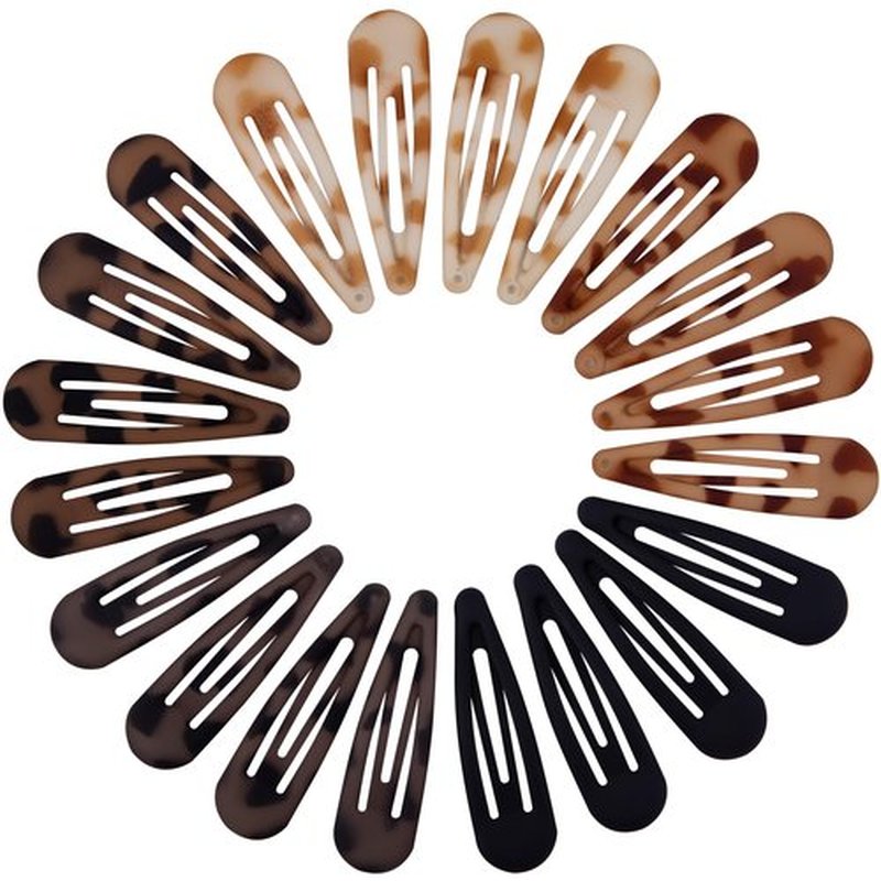 Cptots Small Hair Barrettes For Women No Slip Metal Snap Clips For Thin And Fine Hair,Matte Black Tortoiseshell,20 PCS,1.97 x 0.5 Inch.