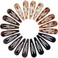 Cptots Small Hair Barrettes For Women No Slip Metal Snap Clips For Thin And Fine Hair,Matte Black Tortoiseshell,20 PCS,1.97 x 0.5 Inch.
