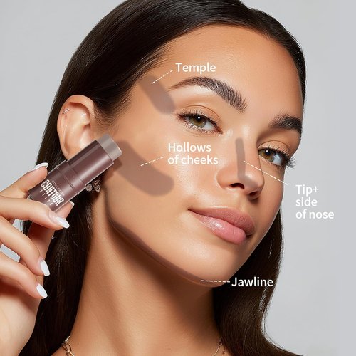 Regine Switzerland Cream Contour Stick - Cool Toned Sculpting Makeup for Natural Look | Long Lasting & Buildable (08 Soft Tan)