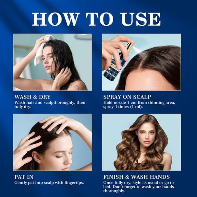 5% Minoxidil Hair Growth for Men and Women: Regrowth Topical Solution for Beard Spray Kit - Extra Strength Treatment with Minoxidil and Biotin for Hair loss & Thinning to Grow Thicker Serum - 2PCS