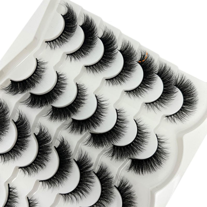 VOCOAK Cat Eye Lashes Natural Look Wispy Short Fluffy Fox Eye Lashes Strip Soft C Curl Natural Faux Mink Cateye Lash Strips Fake Eyelashes Bulk 14 Pairs