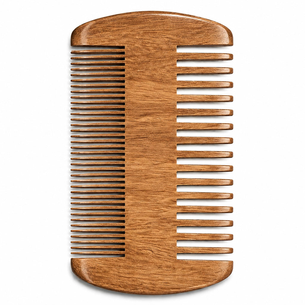 Wooden Beard Comb for Men & Case, Great Mustache Comb for Men, Dual Action Beard & Mustache Comb With Fine & Coarse Teeth, Mens Pocket Wood Comb, Peine Para Barba de Hombre (Premium Comb + Case)