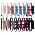 XIMA 16pcs Small Rose Flower Headbands for Girls Toddlers Kids Teens Children and Women,Girls Hair Bands Made of 3pcs Fabric Rose Flower for Hair Accessories