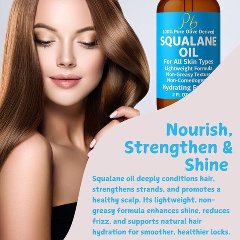 Pomberries Squalane Oil – 100% Plant-Derived, Lightweight & Fast-Absorbing, Squalane Oil for Face, Anti-Aging, Dry Skin, Hair & Body | Non-Greasy, Non-Comedogenic Moisturizer | 2 fl oz