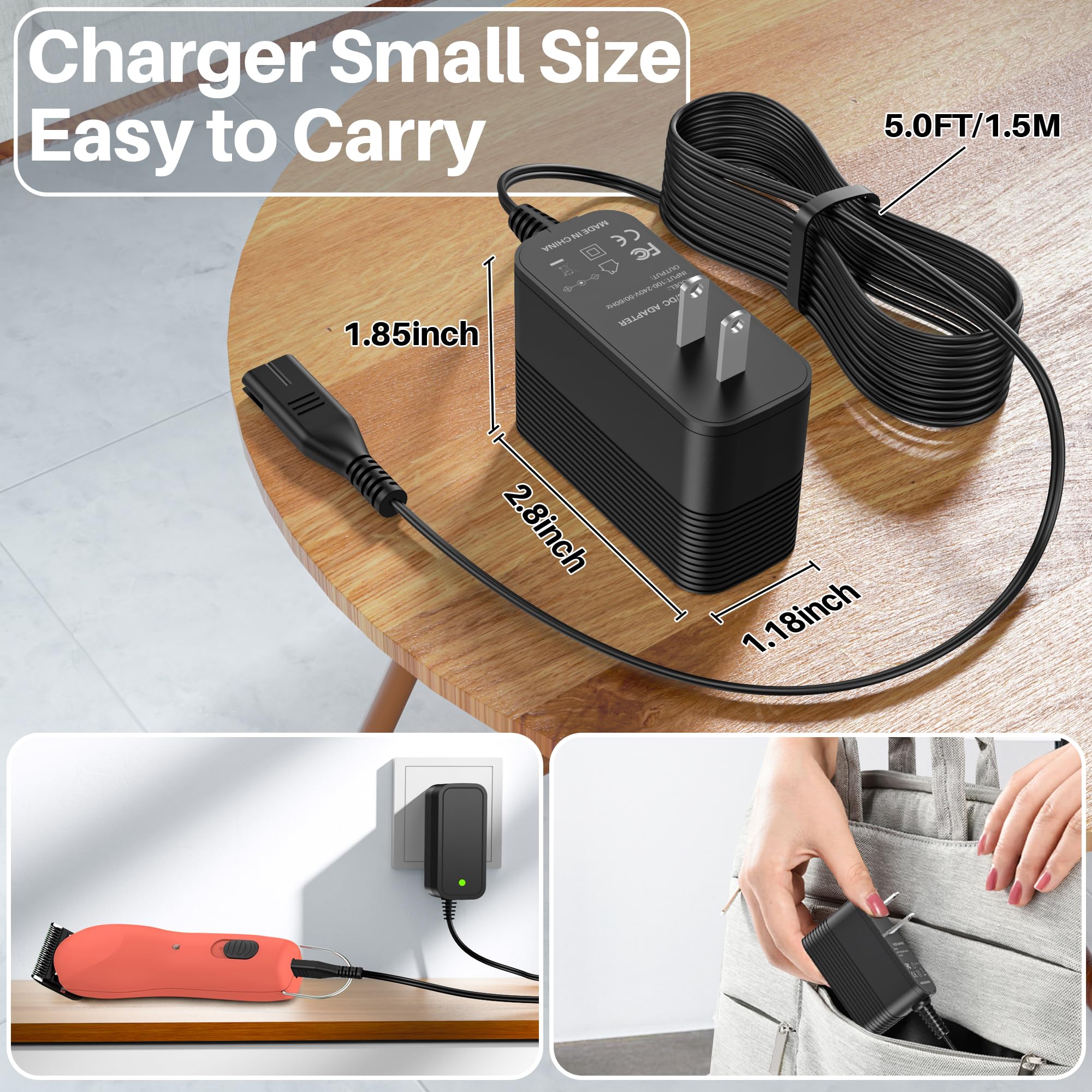 Power Cord for Wahl KM Cordless Compatible with Wahl KM and KMX Animal