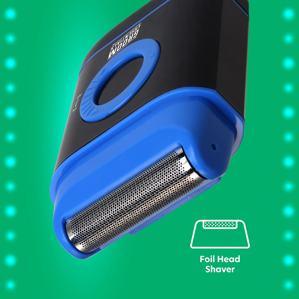 ChargeWorx Travel Foil Shaver for Men, Cordless Electric Razor with Pop-Up Precision Trimmer, Lightweight Battery-Operated Face Shaver for Sensitive Skin, Portable Grooming Tool with Cleaning Brush