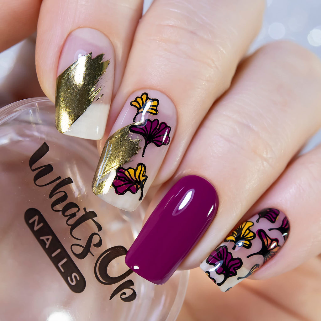 Whats Up Nails - Fall Stamping Plates 2 pack (B053, B071) for Autumn Thanksgiving Day Nail Art Design