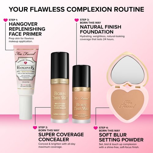 Too Faced Born This Way Natural Finish Longwear Liquid Foundation | Medium-To-Full Coverage | Hydrating + Oil Free, 1.01 fl. oz.