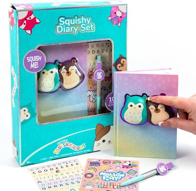 Squishmallows Original Diary Set - Fun Journaling Kit with Stickers, Pen & Sketchbook for Kids | 5x7 Size