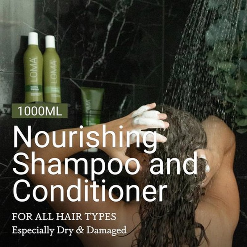 Loma Hair Care Nourishing Shampoo & Conditioner Duo - Hydrating Formula for Healthy Hair | 12 oz