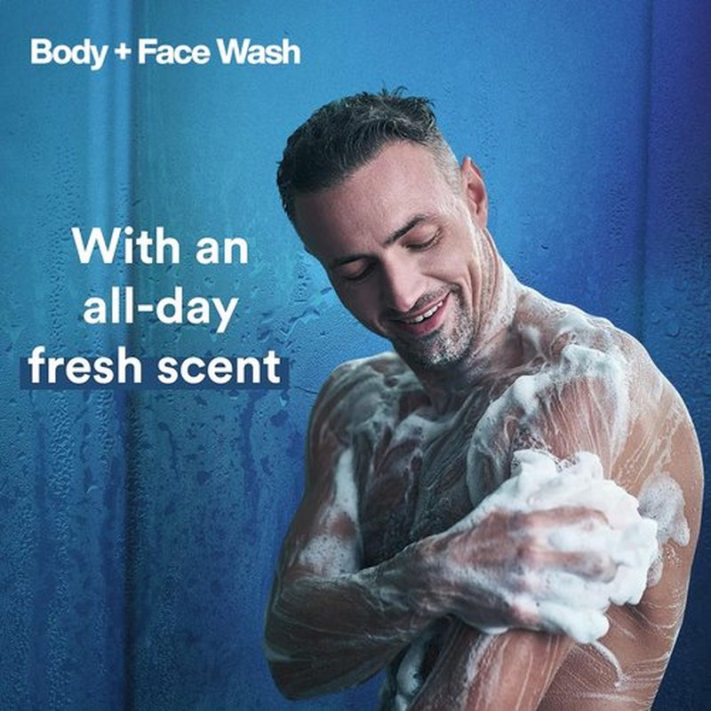 Suave Men’s Body Wash, Refresh + Invisible Solid Ocean Charge Antiperspirant Deodorant Stick, 48H Sweat & Odor Protection (2 Piece Set)