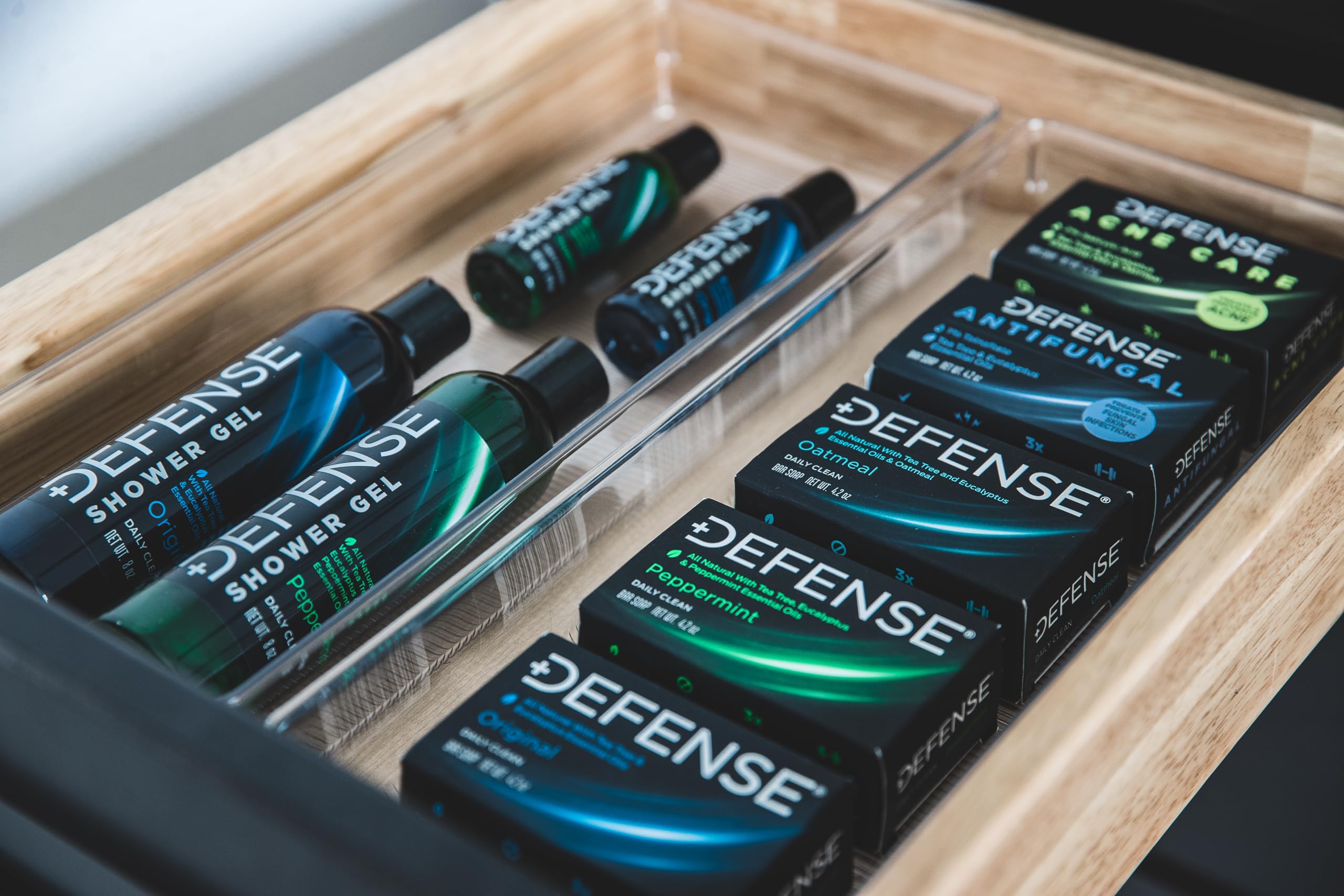 Defense Soap Variety Gift Set | Tea Tree, Peppermint, Oatmeal All Natural Bar Soap, Travel Body Wash, Individual Body Wipes