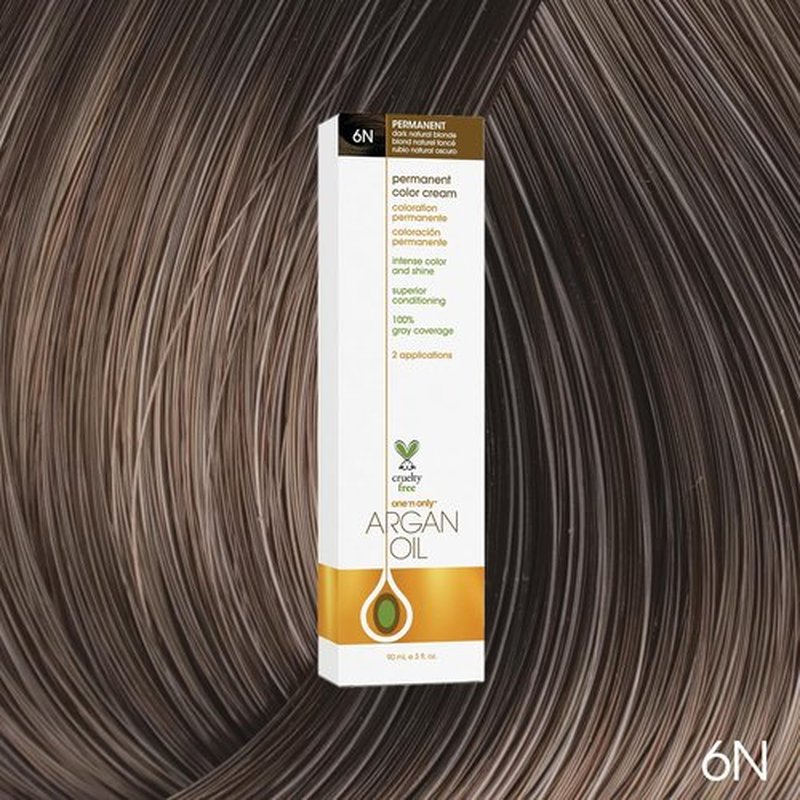 One N' Only Permanent Hair Color - Argan Oil Hair Dye for Rich Tones & Gray Coverage - 6N Dark Natural Blonde (3 oz)